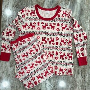 Hanna Andersson Women’s XXL Red and White Reindeer Pajama Set
